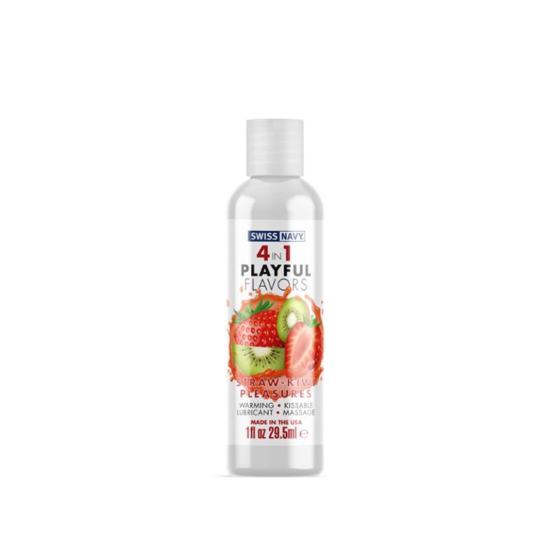 Swiss Navy 4-in-1 Straw-Kiwi lubricant bottle