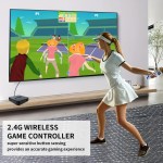2 player dance mat game with motion sensor Woman playing motion-controlled tennis game on TV