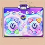 Colourful musical dance mat with control panel