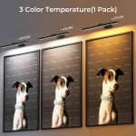 Three picture lights showing different colour temperatures