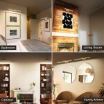 wireless picture lights for wall, battery operated wall light for painting rechargeable cct rotatable art gallery light with remote dimmable timer for artwork frame display dartboard (gold, 24inch) Modern interiors with wall-mounted picture lights