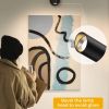 picture light for wall, battery operated art light for paintings cct dimmable recharging gallery battery wall light with remote control for living room gallery dartboard art bathroom 2pcs Adjustable wall spotlight illuminating abstract artwork indoors