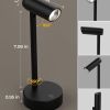 picture light for wall, battery operated art light for paintings cct dimmable recharging gallery battery wall light with remote control for living room gallery dartboard art bathroom 2pcs Adjustable black desk lamp with dimensions and rotation