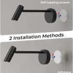 picture light for wall, battery operated art light for paintings cct dimmable recharging gallery battery wall light with remote control for living room gallery dartboard art bathroom 2pcs Wall light installation using screws or adhesive