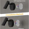Wall spotlight with screw or adhesive installation options