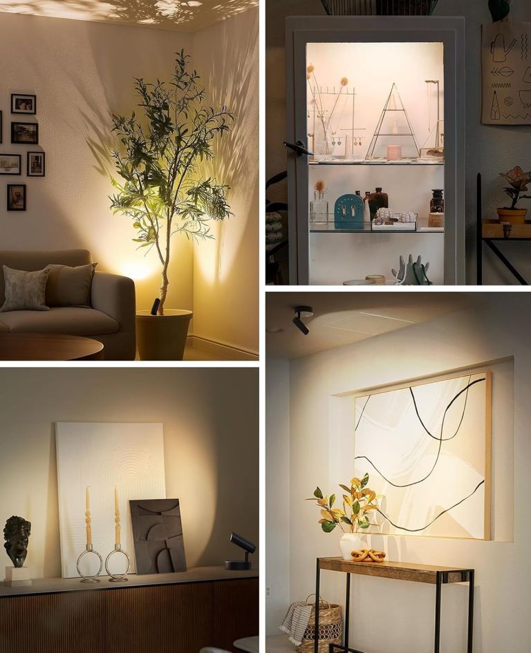 Warm ambient lighting in modern living room interior