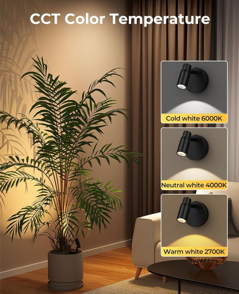 CCT colour temperature lighting comparison in living room
