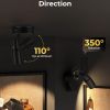 Adjustable black wall spotlight with rotation angles