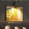 zoomable spot lights indoor, rechargeable picture light with remote, dimmable cct spotlight for wall art, 6000mah uplights with timer for plant artwork painting sofa corner black 2pack Adjustable wall spotlight illuminating framed artwork