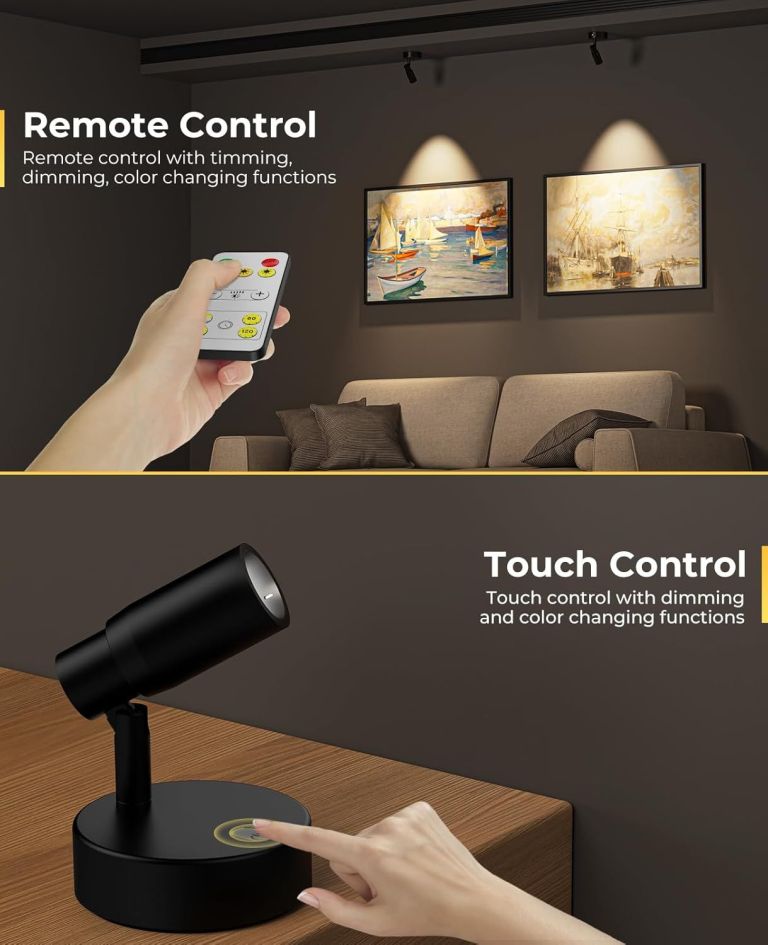 Modern spotlight with remote and touch control
