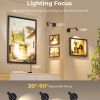 zoomable picture light for wall, battery operated art light for paintings cct dimmable spotlight for wall art wall light with remote control for living room gallery dartboard bathroom Adjustable wall spotlight illuminating framed artwork