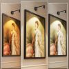 zoomable picture light for wall, battery operated art light for paintings cct dimmable spotlight for wall art wall light with remote control for living room gallery dartboard bathroom Artwork under three different light colour temperatures