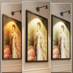 Artwork under three different light colour temperatures