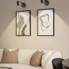 zoomable picture light for wall, battery operated art light for paintings cct dimmable spotlight for wall art wall light with remote control for living room gallery dartboard bathroom Modern living room with abstract wall art