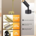picture light for wall, battery operated art light for paintings cct dimmable recharging gallery battery wall light with remote control for living room gallery dartboard art bathroom Gold modern desk lamp with feature highlights