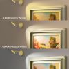 picture light for wall, battery operated art light for paintings cct dimmable recharging gallery battery wall light with remote control for living room gallery dartboard art bathroom Comparison of three LED colour temperatures on artwork