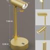 picture light for wall, battery operated art light for paintings cct dimmable recharging gallery battery wall light with remote control for living room gallery dartboard art bathroom Gold adjustable desk lamp with dimensions labelled