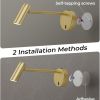 picture light for wall, battery operated art light for paintings cct dimmable recharging gallery battery wall light with remote control for living room gallery dartboard art bathroom Gold wall light with screw and adhesive installation