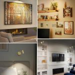 picture light for wall, battery operated art light for paintings cct dimmable recharging gallery battery wall light with remote control for living room gallery dartboard art bathroom Modern brass wall lights in stylish home interiors