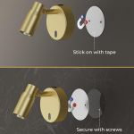 Gold wall light with magnetic mounting options