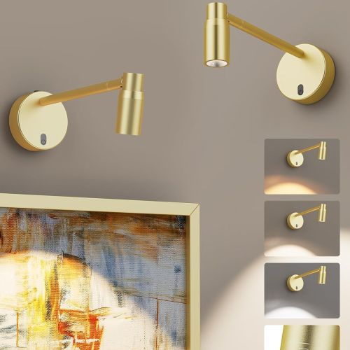 Modern gold adjustable wall reading lights