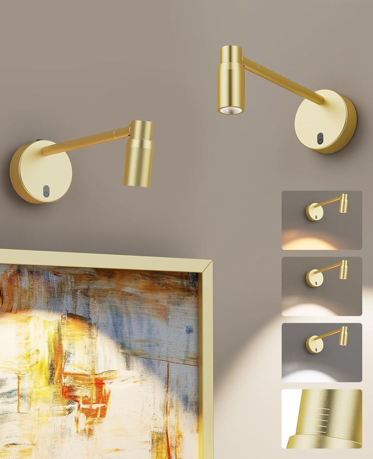 Modern gold adjustable wall reading lights