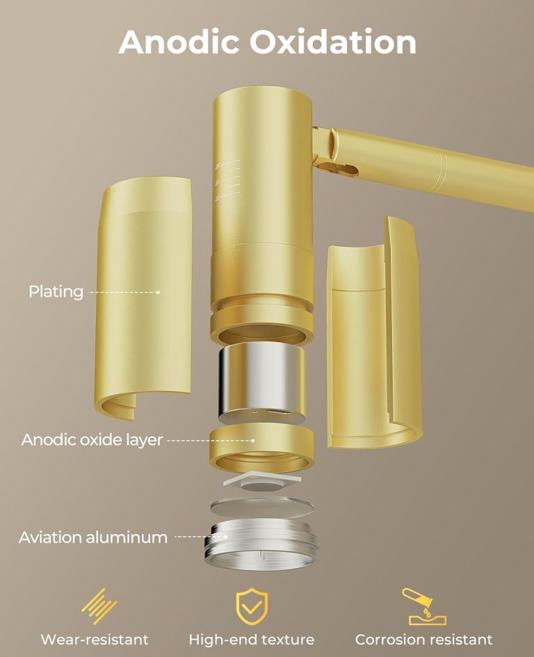 Exploded diagram of anodised aluminium metal component