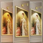 Painting illuminated by three different light colour temperatures