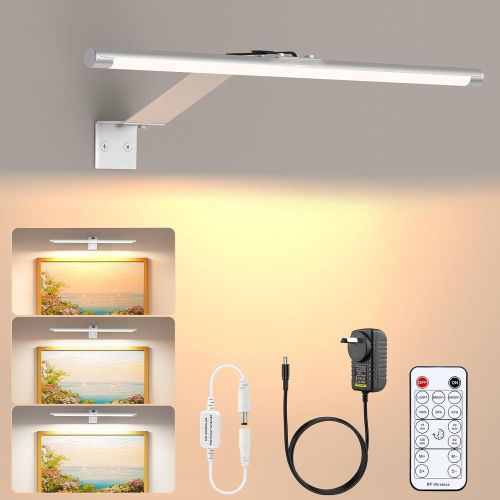 Wall-mounted LED picture light with remote control