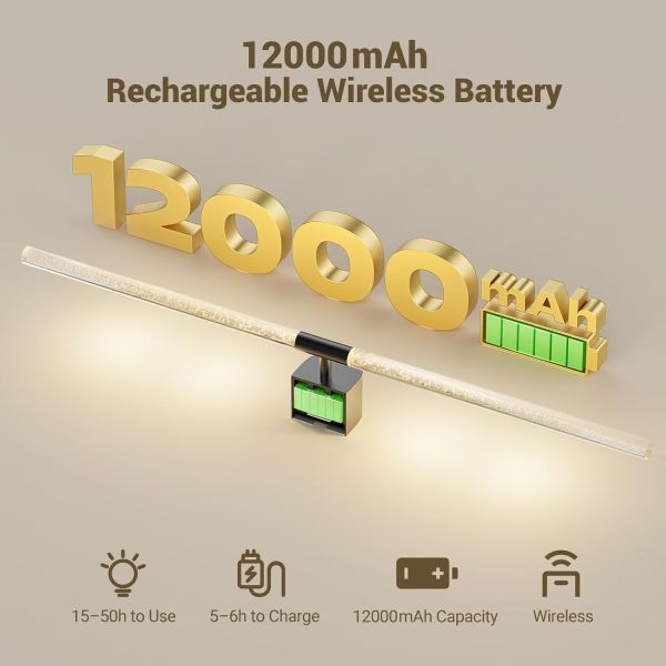 12000mAh rechargeable wireless battery promotional graphic