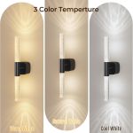 Wall light showing three colour temperature options