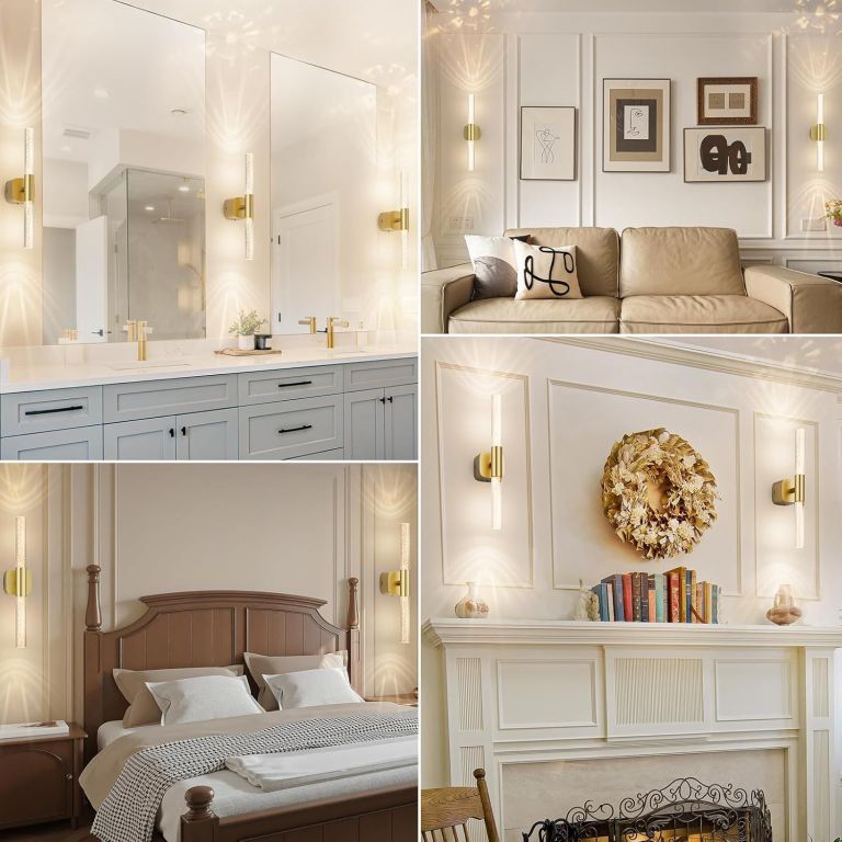 Modern brass wall sconces in stylish home interiors