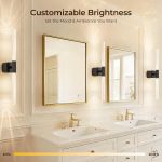 Bathroom mirrors with adjustable wall lighting sconces