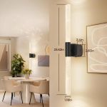 Modern vertical LED wall sconce with dimensions