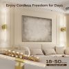 Modern cordless wall lights in elegant living room