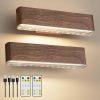Wooden wall-mounted LED light bars with remote controls