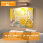 Wall-mounted picture light above abstract painting