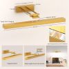 picture light battery operated, 16in wireless art light for paintings cct dimmable recharging battery picture light with remote control for gallery dartboard art bedroom bathroom gold Gold magnetic picture light with adjustable arm