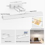 picture light battery operated, 16in wireless art light for paintings cct dimmable recharging battery picture light with remote control for gallery dartboard art bedroom bathroom white White magnetic rechargeable picture light with remote control