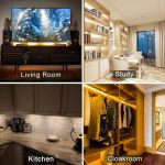 dimmable led under cabinet lighting,5v usb powered closet light bar with touch sensor,plug under counter strip lights with 3 color temperature for kitchen cupboard shelf bookcase (11.2inch 2pack) Modern living room, study, kitchen and cloakroom interiors