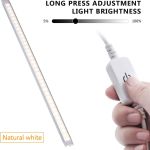 dimmable under cabinet led lighting, smart touch memory function, 5v usb powered led closet light bar cct color changing (50cm 2 pack) Dimmable LED light bar with inline controller