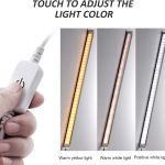 dimmable under cabinet led lighting, smart touch memory function, 5v usb powered led closet light bar cct color changing (50cm 2 pack) LED light bar with adjustable colour settings