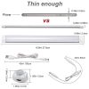 led motion sensor cabinet light,2 pack usb powered closet night light,20 inch under counter lighting kit with automatic shut off timer for kitchen pantry wardrobe cupboard (natural white 4000k) Slim LED light bar with dimensions and accessories