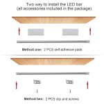 Two LED bar installation methods under shelf