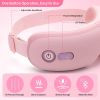 eye massager with heat, vibration and warm compress, smart sleeping eyes mask with bluetooth can connect with phone for music,gift for mother's day Pink electric eye massager with adjustable headband