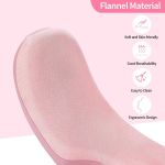 Pink flannel ergonomic cushion close-up