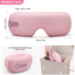 Pink foldable heated eye massager with dimensions