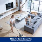 cordless vacuum cleaner, 8 in 1 powerful suction lightweight vacuum cleaner for home, led display, 3 suction modes, 55kpa powerful suction,45mins detachable battery vacuum for hard floor carpet pet hair Women vacuuming living room with cordless cleaner