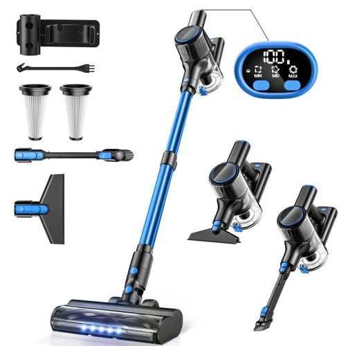 Cordless stick vacuum with multiple attachments