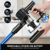 cordless vacuum cleaner, 55kpa/8 in 1 powerful suction lightweight vacuum cleaner for home, led display, 3 suction modes, 45mins detachable battery vacuum for hard floor carpet pet hair Cordless vacuum with removable lithium-ion battery pack